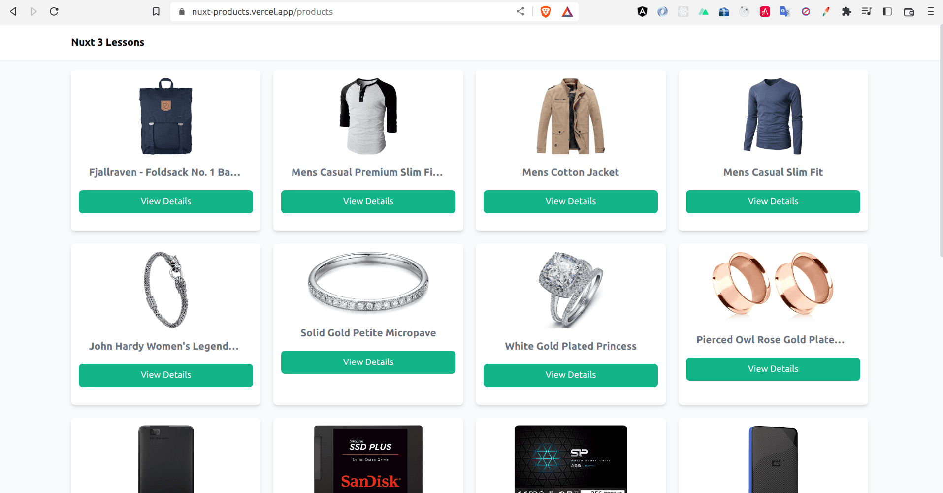 Nuxt Products UI